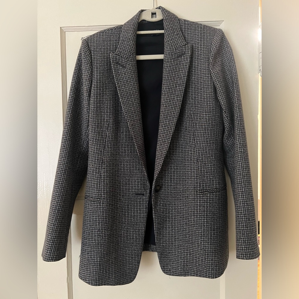 Theory Plaid Wool Blazer